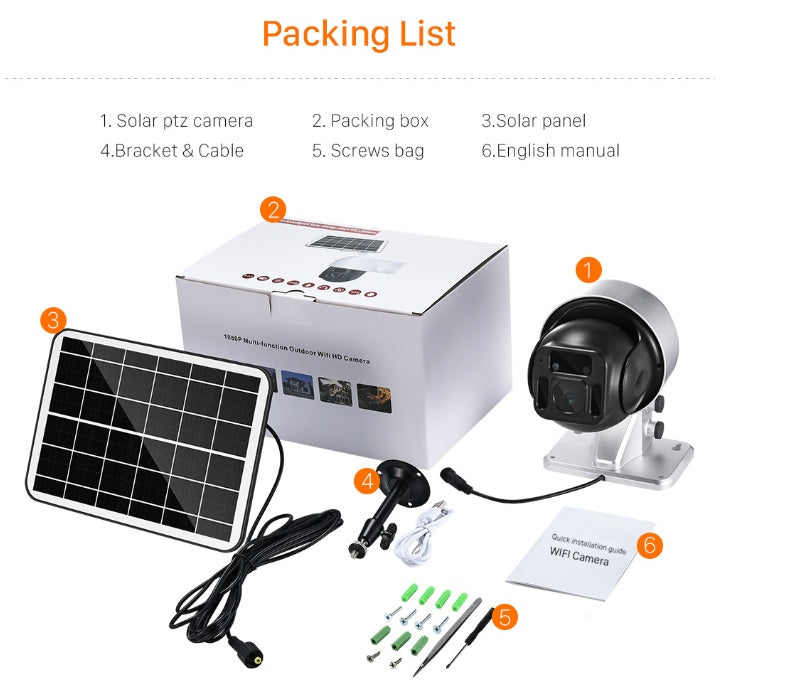 Solar Powered Wireless WIFI Surveillance Camera