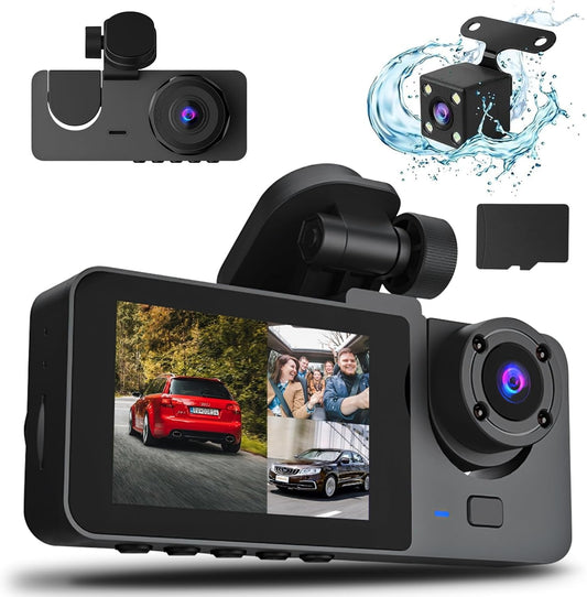 3 Channel Dash Cam, 1080P HD
